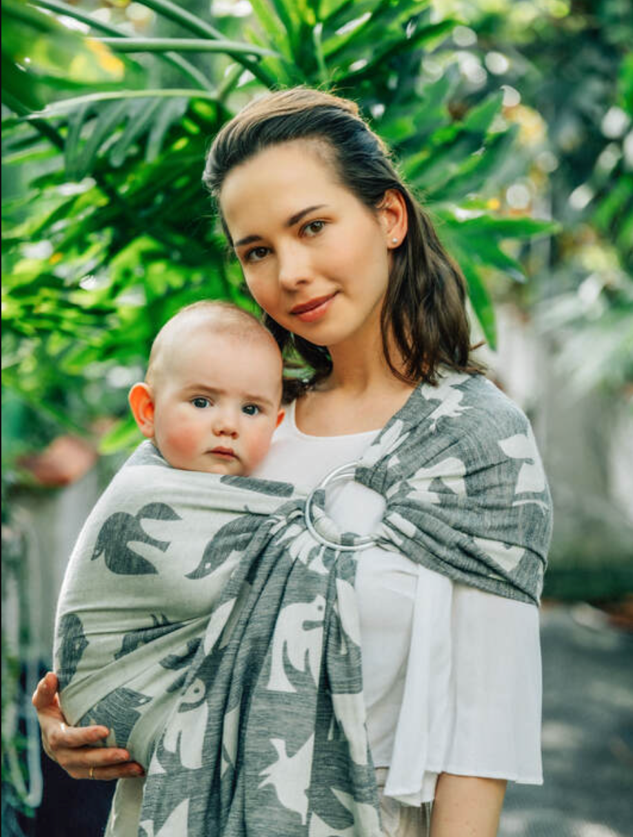 Birdy White Noise Ring Sling by LennyLamb LennyLamb at Little Zen One