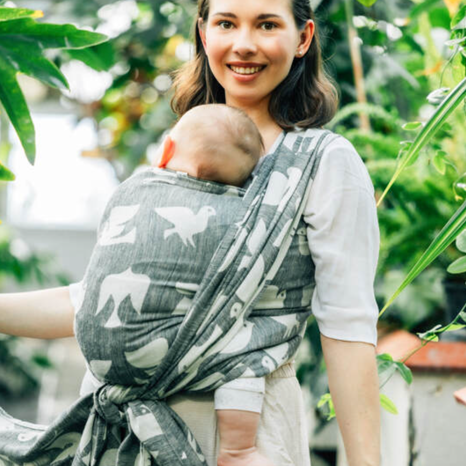 Birdy White Noise Woven Wrap by LennyLamb LennyLamb at Little Zen One