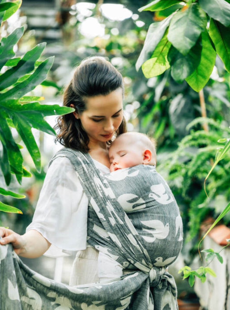 Birdy White Noise Woven Wrap by LennyLamb LennyLamb at Little Zen One