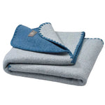 Disana Doubleface Boiled Wool Baby Blanket Dove Blue Natural Home Hobby