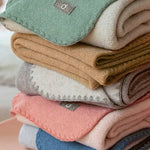 Disana Doubleface Boiled Wool Baby Blanket Dove Blue Natural Home Hobby