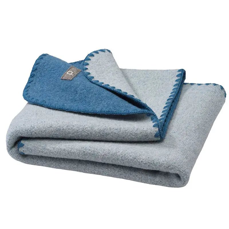 Disana DoubleFace Boiled Wool Baby Blanket - Dove Blue/Natural - Home & HobbyLittle Zen One4255796722162