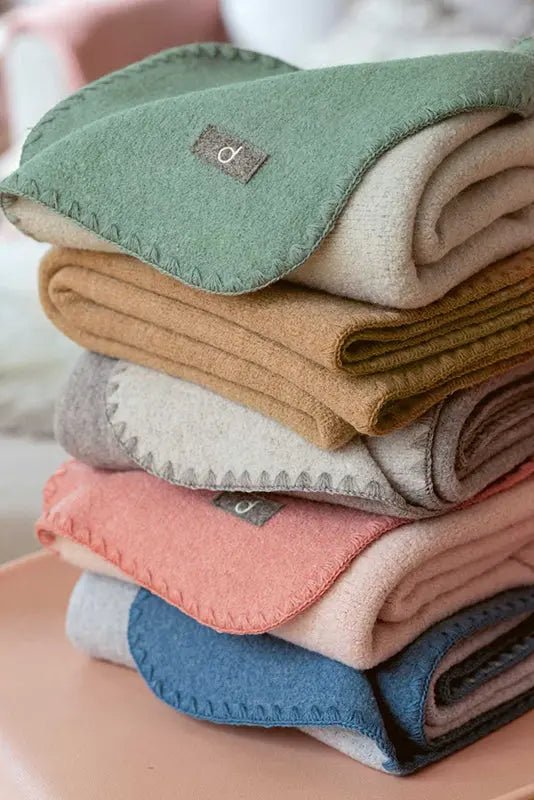 Disana DoubleFace Boiled Wool Baby Blanket - Grey/Natural – Little