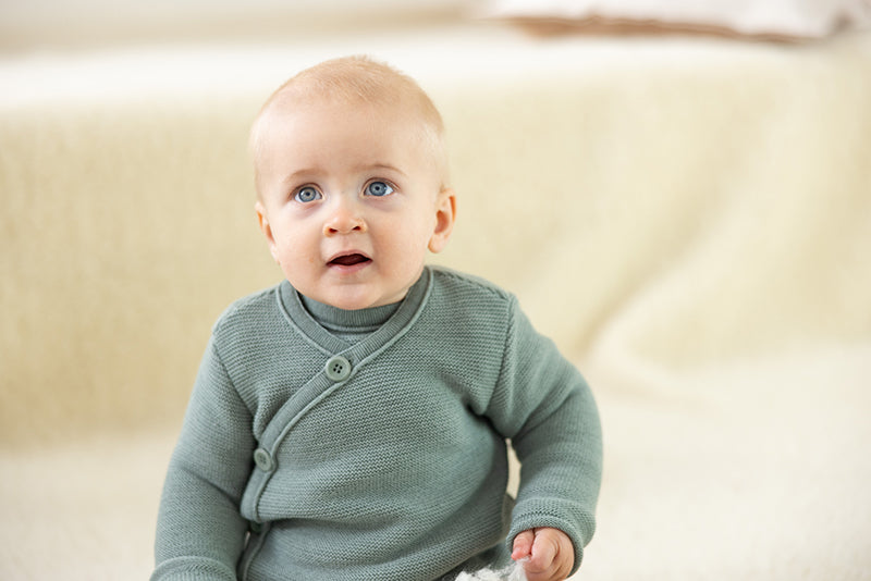 Disana Knit Wrap Cardigan Organic Merino Wool Jade Baby Carrier Accessories