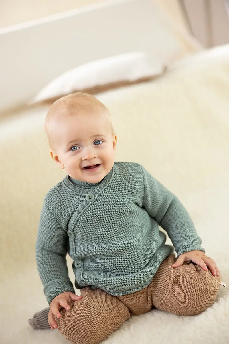 Disana Knit Wrap Cardigan Organic Merino Wool - Jade - Baby Carrier AccessoriesLittle Zen One4255796702225
