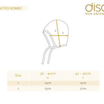 Disana Knitted Bonnet Size Chart