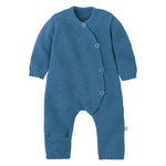 Disana Organic Merino Wool Knit Baby Coverall Dusty Blue Baby Carrier