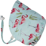 Flamingo Cotton Print Infant and Toddler UPF50+ Sun Protection Bonnet - Baby Carrier AccessoriesLittle Zen One89273424