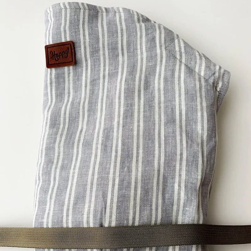 French Stripe with Desert Tan Original Baby Carrier by Happy Baby Buckle Carrier