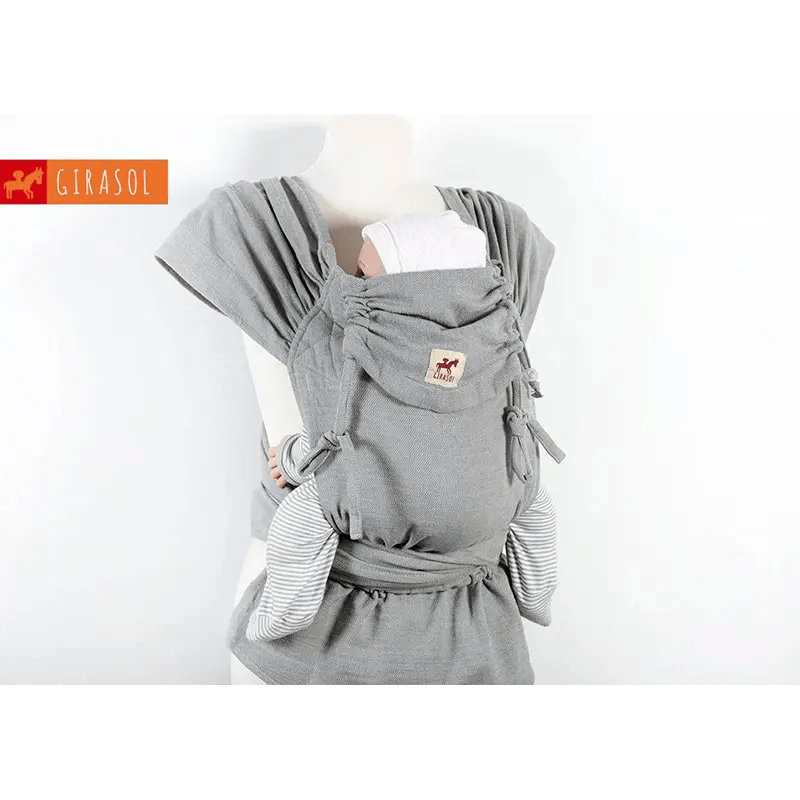 Grey Herringbone WrapMySol Half Buckle by Girasol - Half Buckle CarrierLittle Zen One4157026048