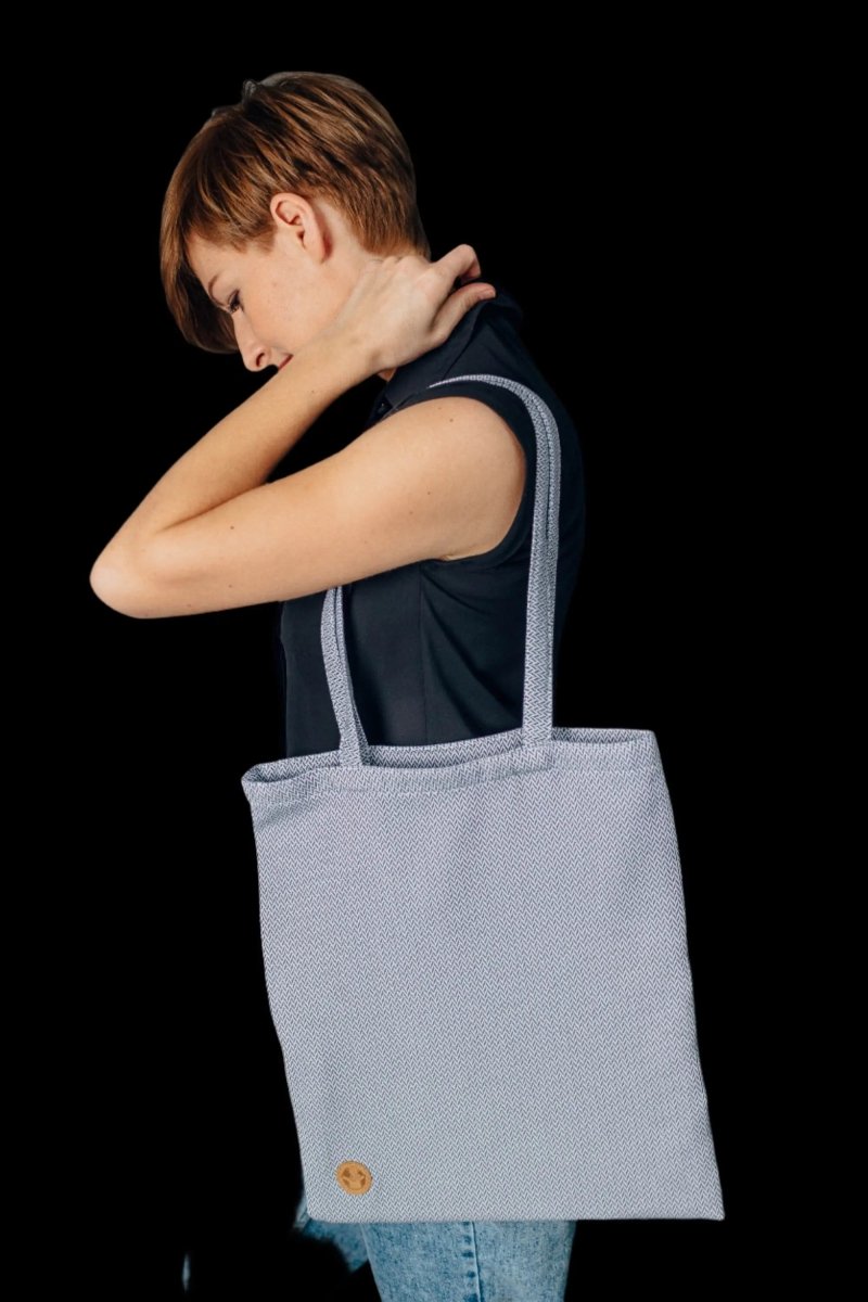 Grey Shopping Bag by LennyLamb Bags