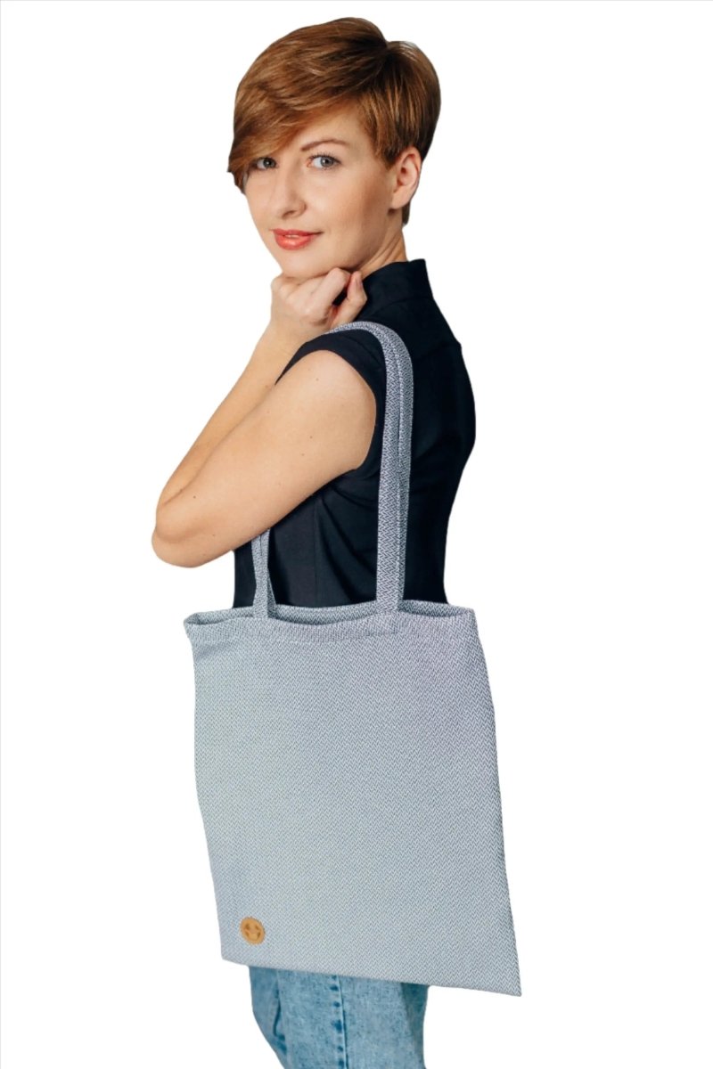 Grey Shopping Bag by LennyLamb Bags