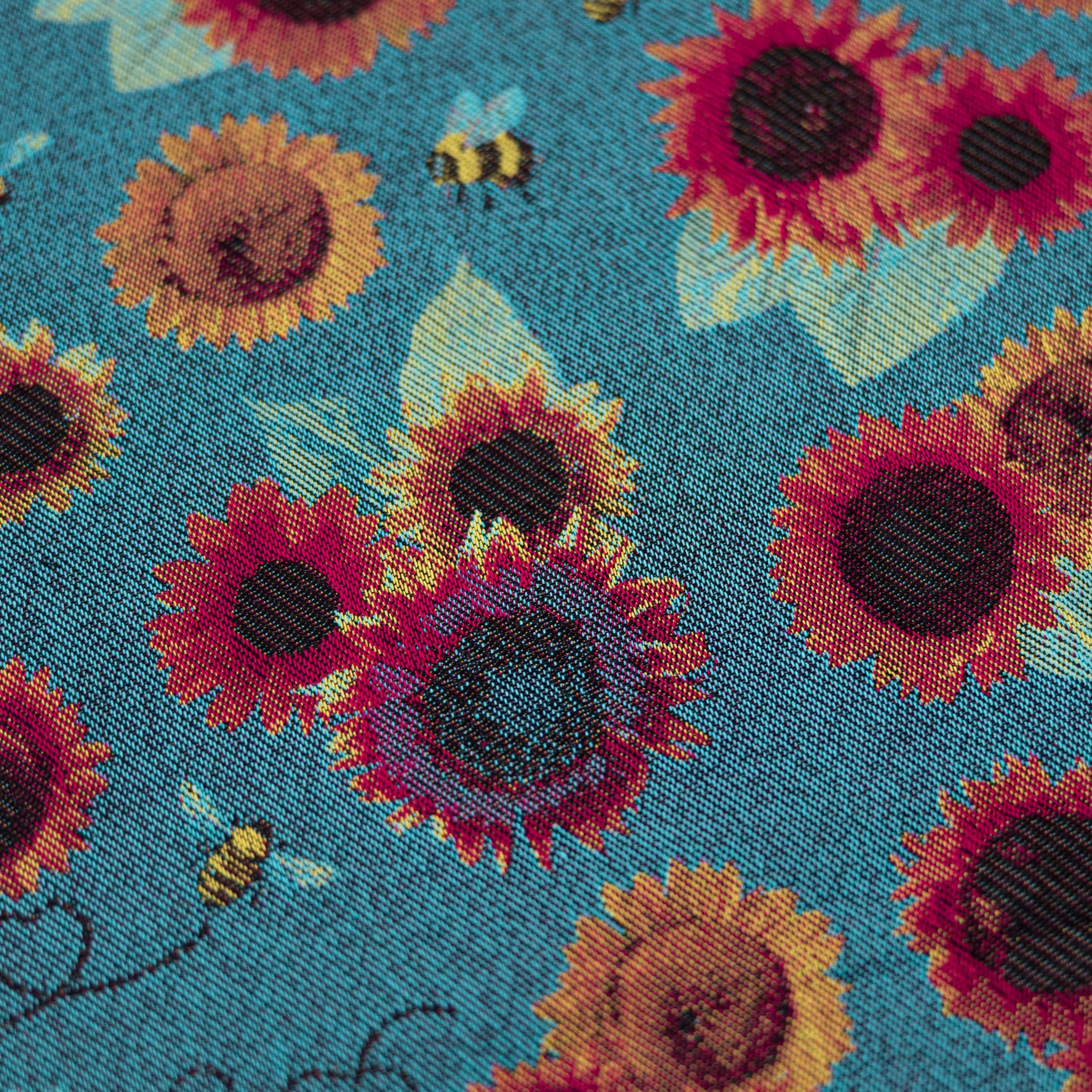 Sunflowers Bumble Blossom Long Cardigan by LennyLamb - Blue Side Out LennyLamb at Little Zen One