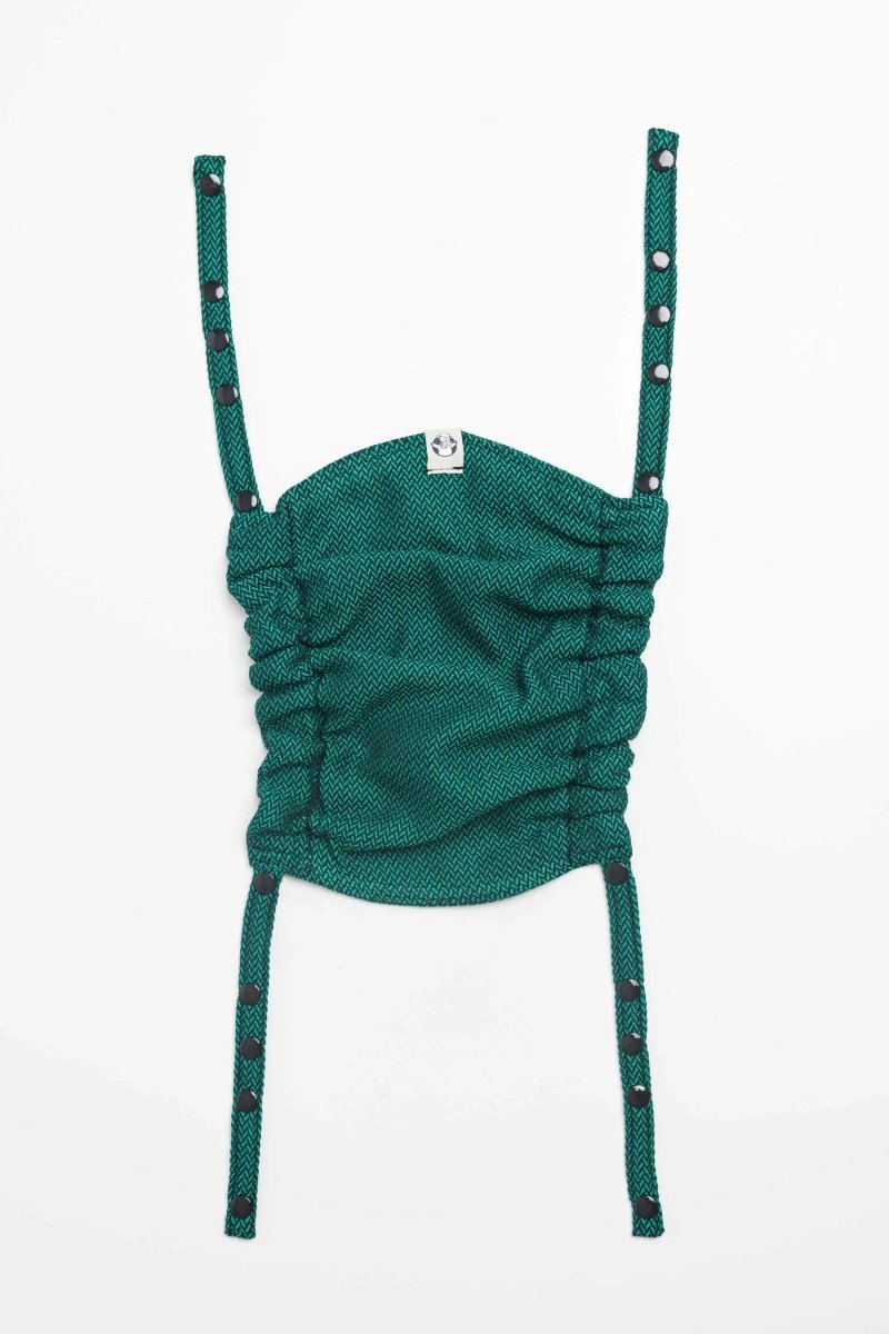 Herringbone Emerald Baby Carrier Hood