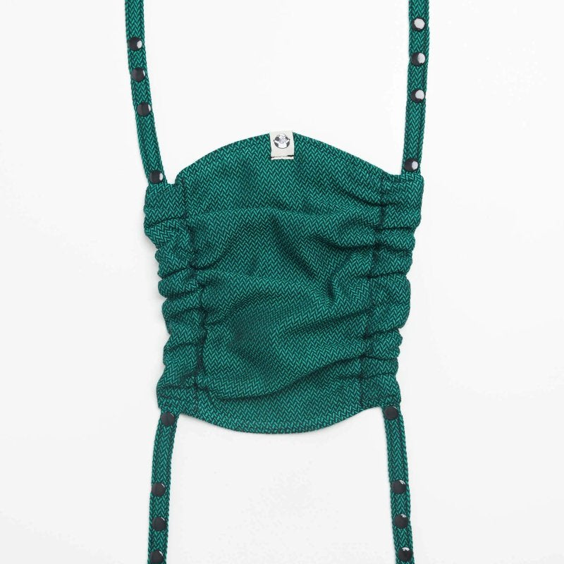 Herringbone Emerald Baby Carrier Hood
