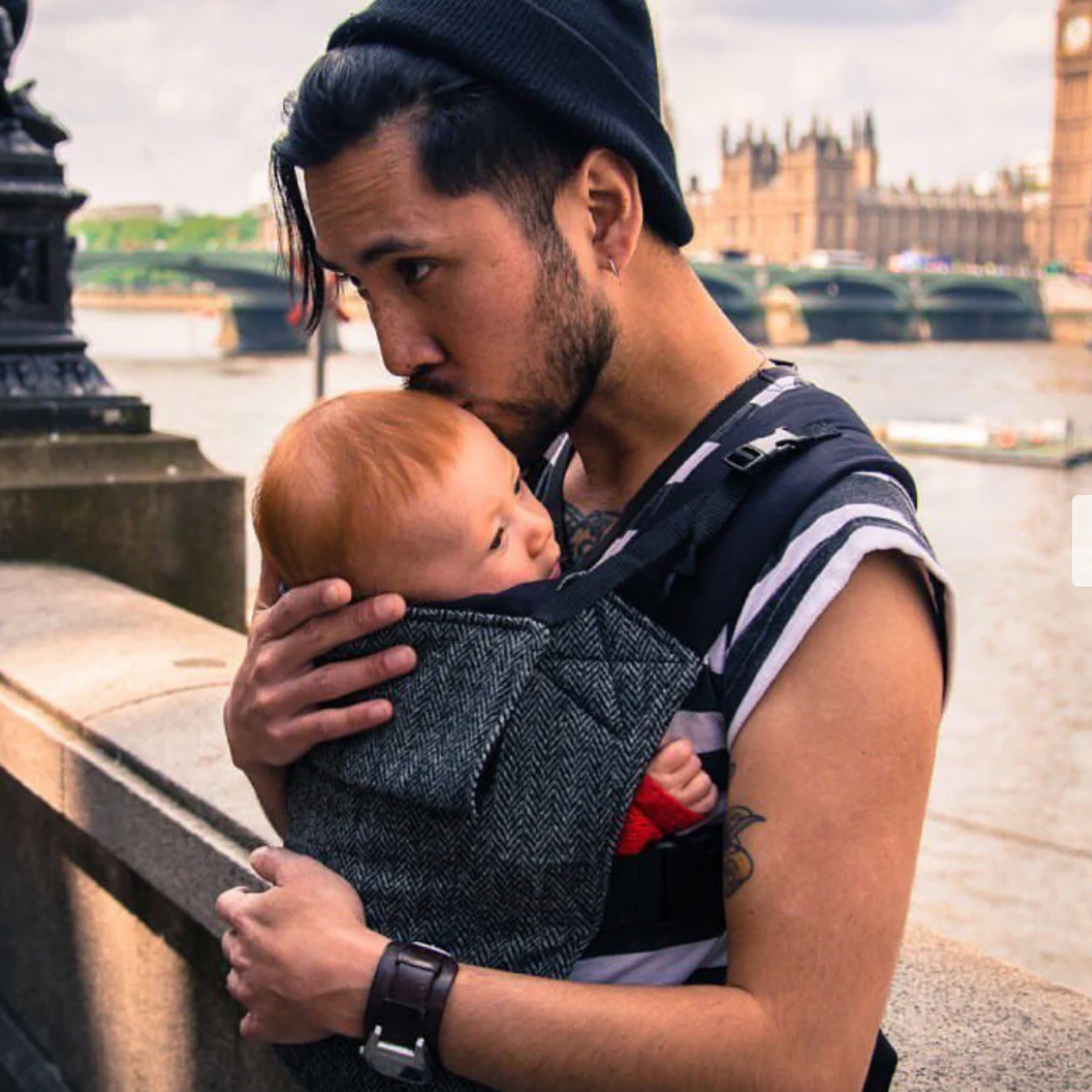 Integra Baby Carrier Harris Tweed Charcoal Buckle Carrier