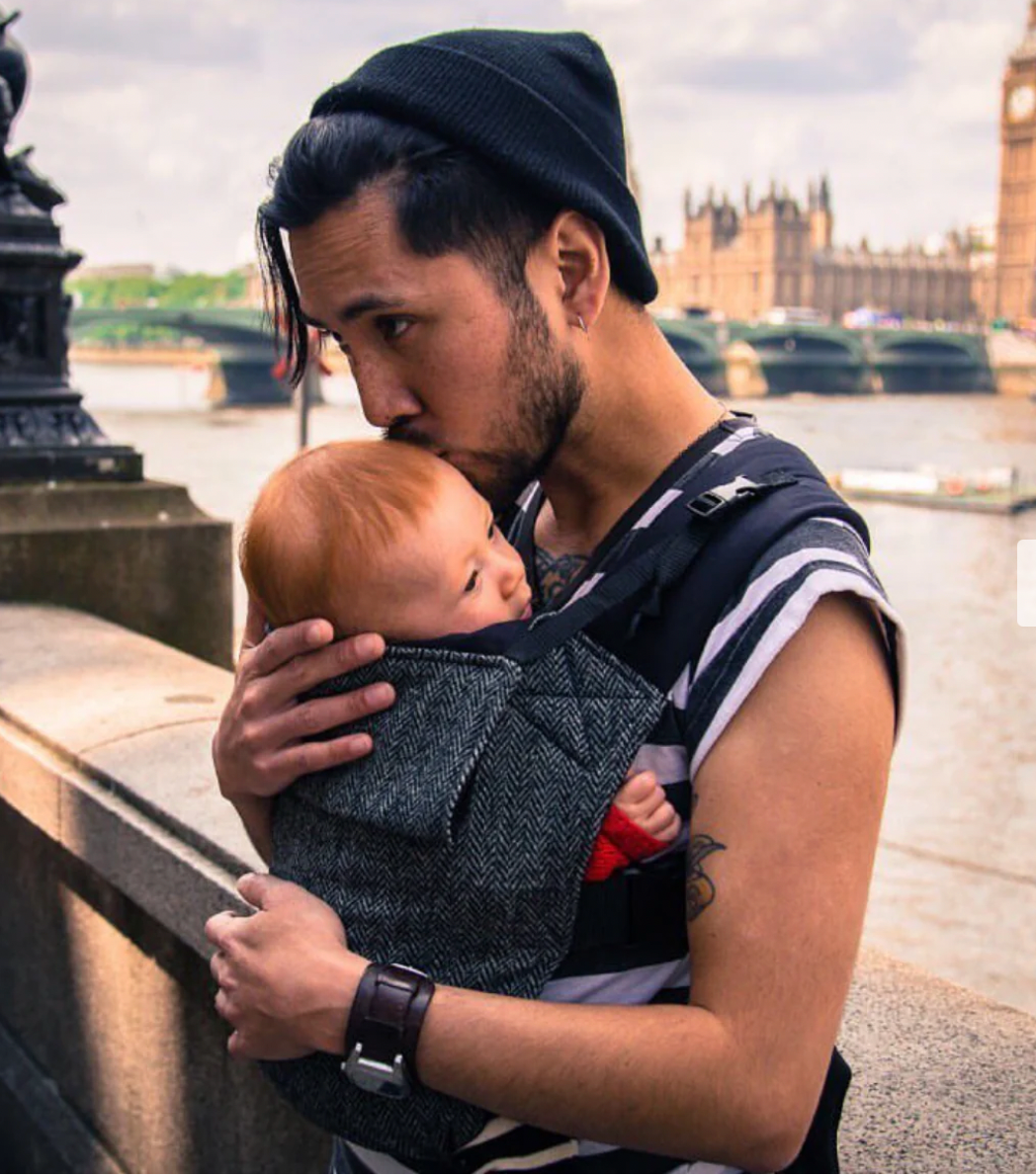 Integra Baby Carrier Harris Tweed Charcoal Buckle Carrier