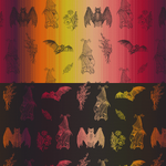 It's Bats Sunset Drool Pads & Reach Straps by LennyLamb LennyLamb at Little Zen One