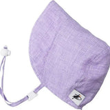 Lavender Check Linen Infant and Toddler Upf50 Sun Protection Bonnet Baby
