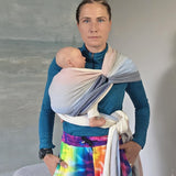 Lisca Opal Woven Wrap by Didymos, front carry tied at the waist
