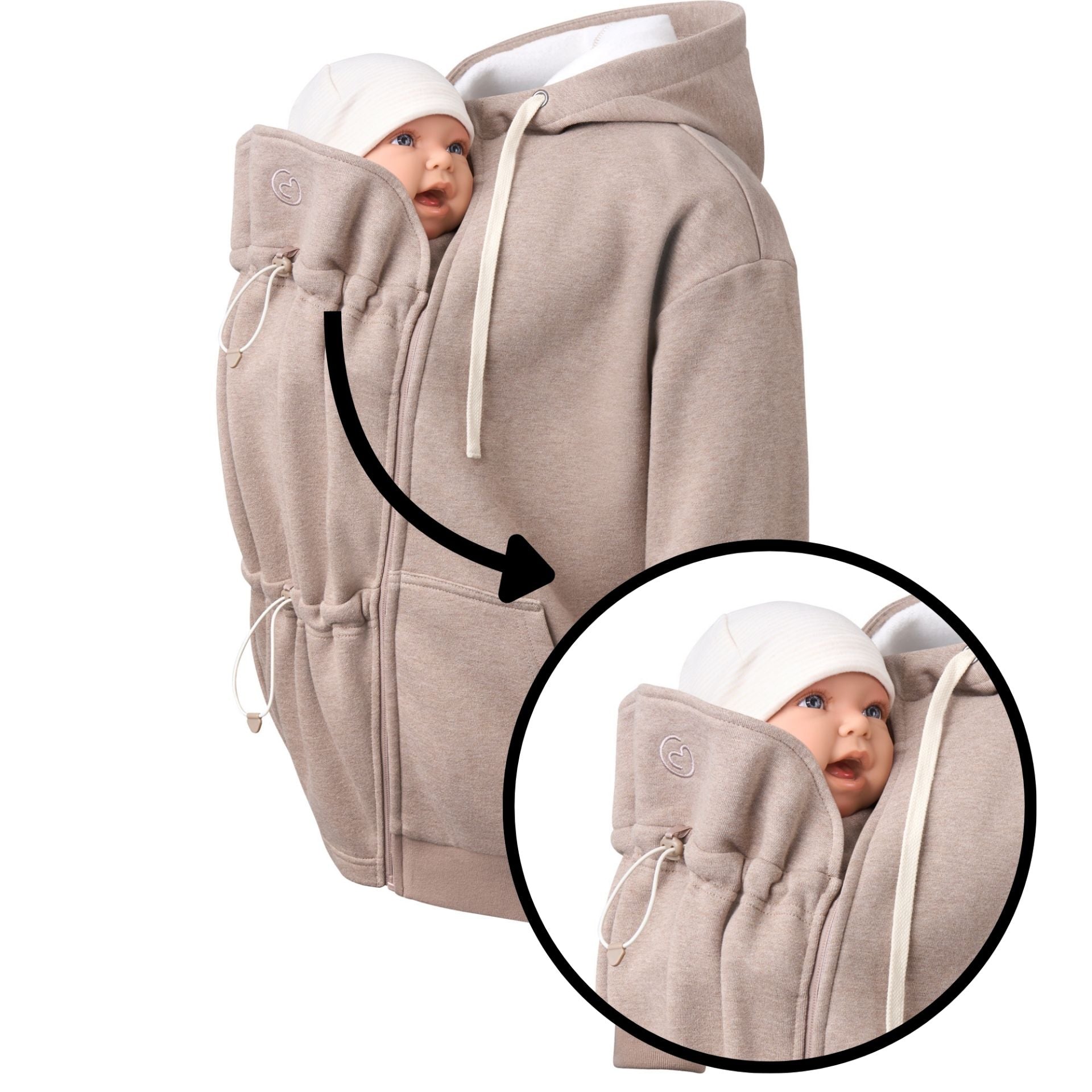 Mamalila Babywearing Maternity Hoodie London Sand