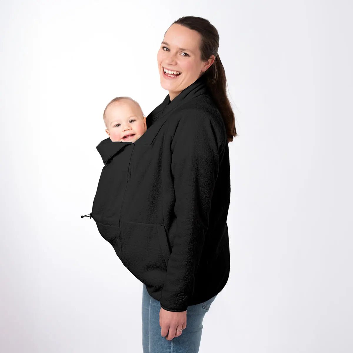 Mamalila Basel Black Fleece Maternity and Babywearing Jacket Babywearing