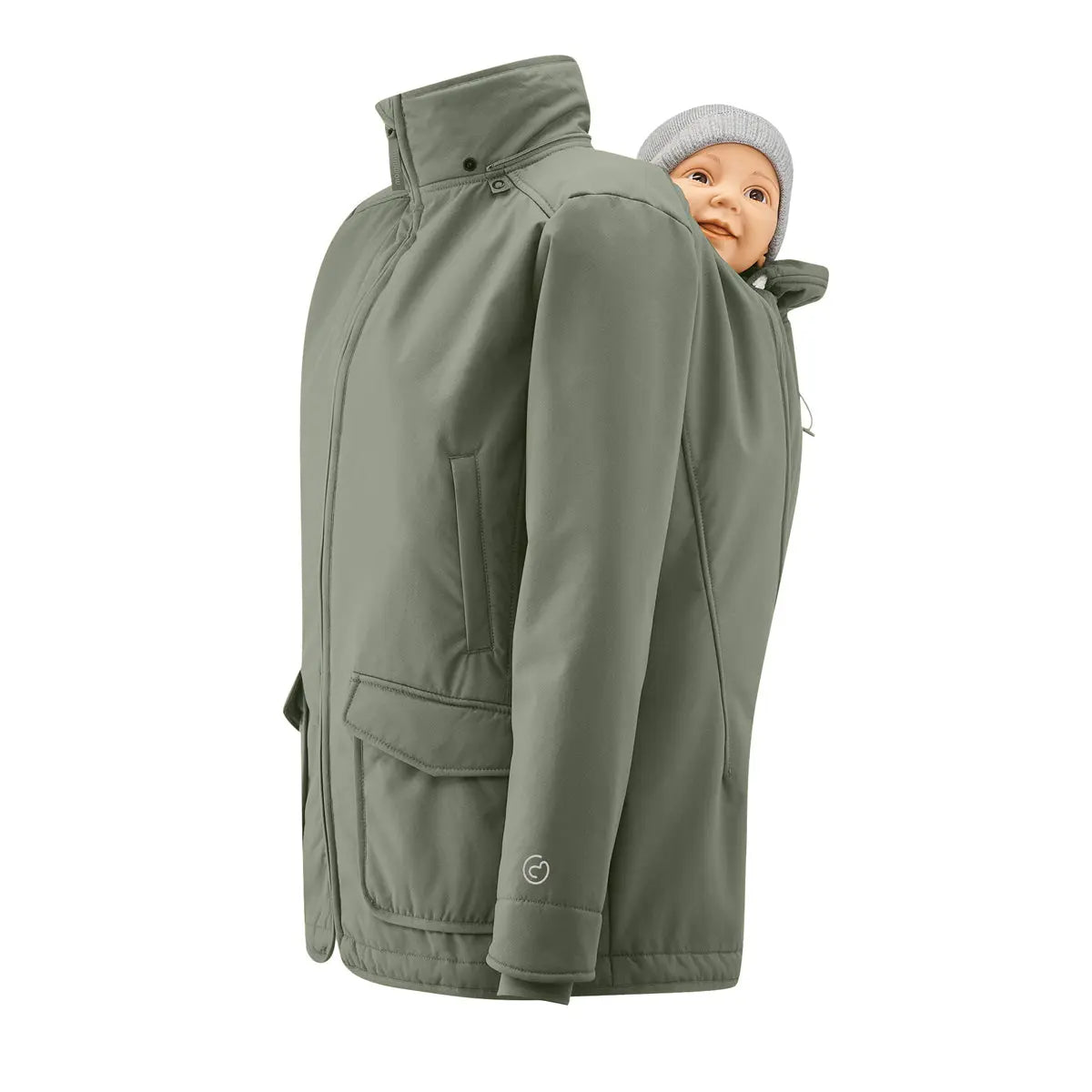 Mamalila Cosy Allrounder Agave Softshell Maternity and Babywearing Jacket