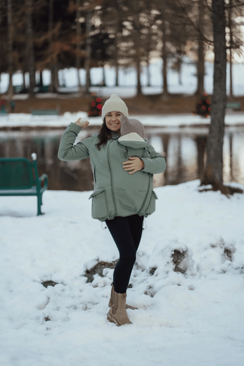 Mamalila Cosy Allrounder Agave Softshell Maternity and Babywearing Jacket