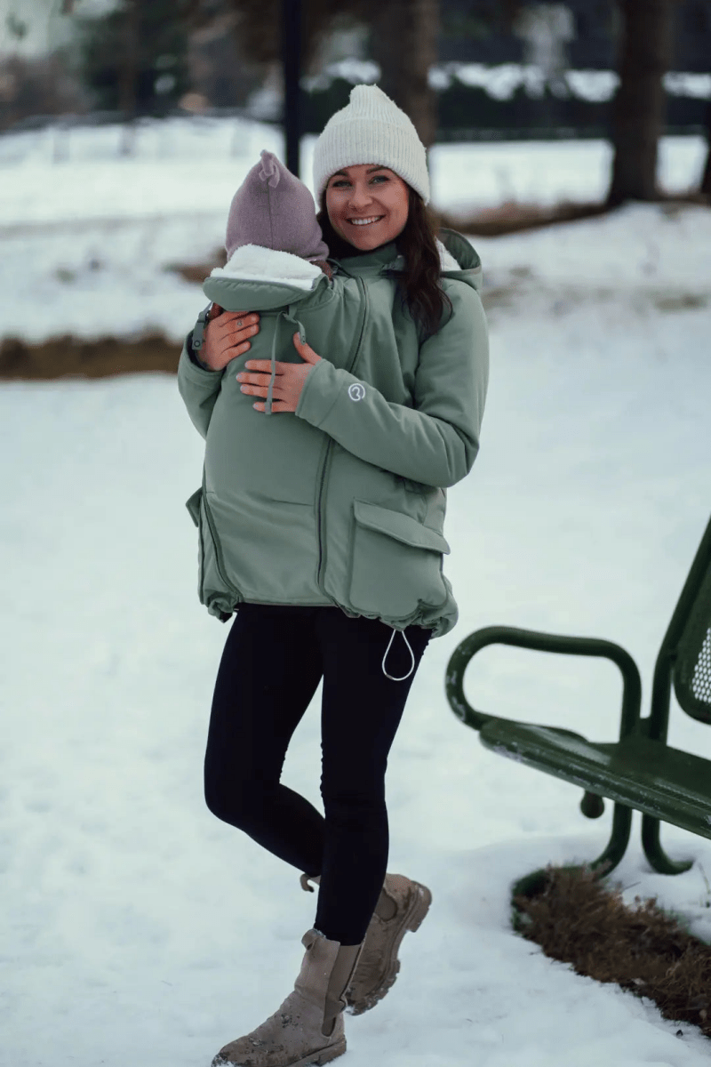 Mamalila Cosy Allrounder Agave Softshell Maternity and Babywearing Jacket