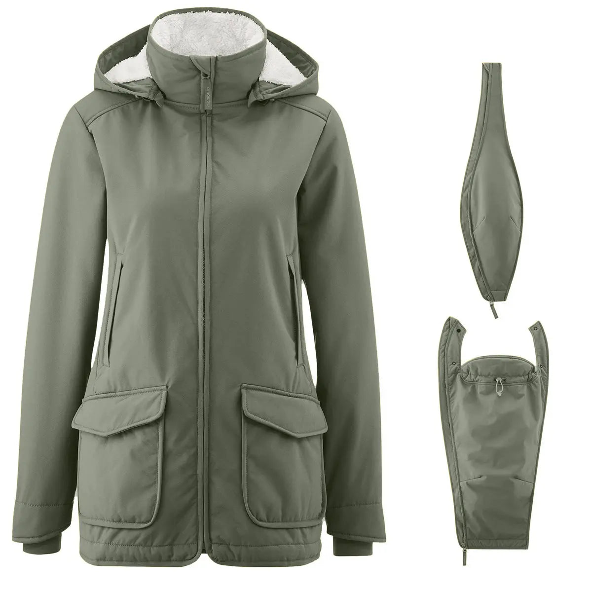 Mamalila Cosy Allrounder Agave Softshell Maternity and Babywearing Jacket