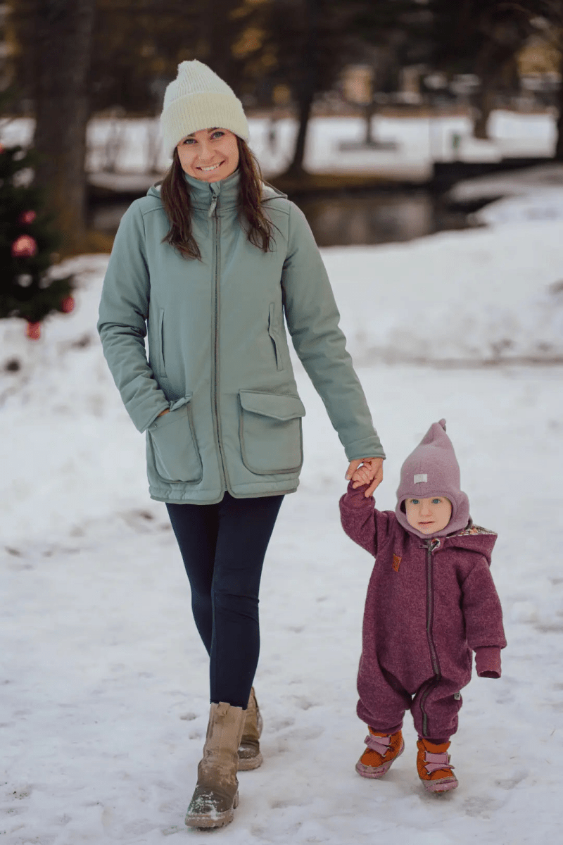 Mamalila Cosy Allrounder Agave Softshell Maternity and Babywearing Jacket