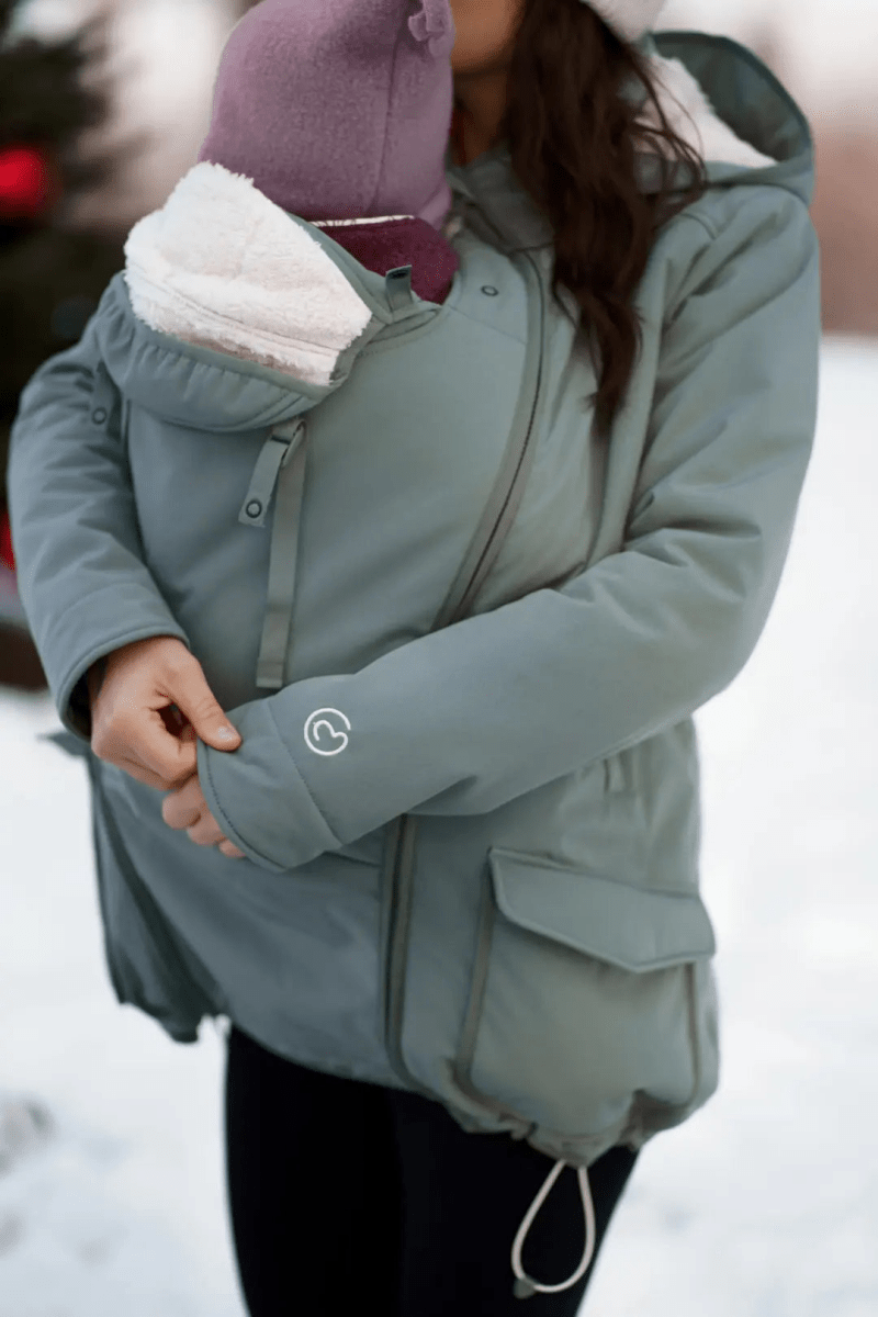 Mamalila Cosy Allrounder Agave Softshell Maternity and Babywearing Jacket