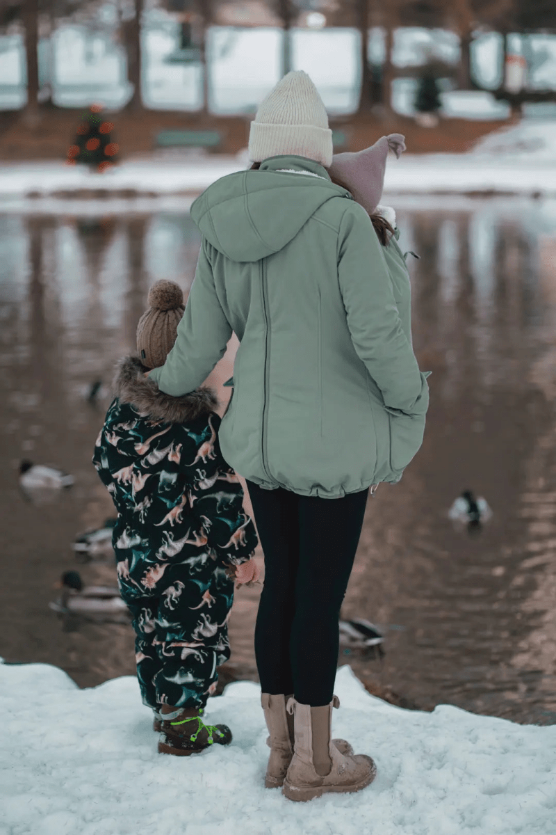 Mamalila Cosy Allrounder Agave Softshell Maternity and Babywearing Jacket