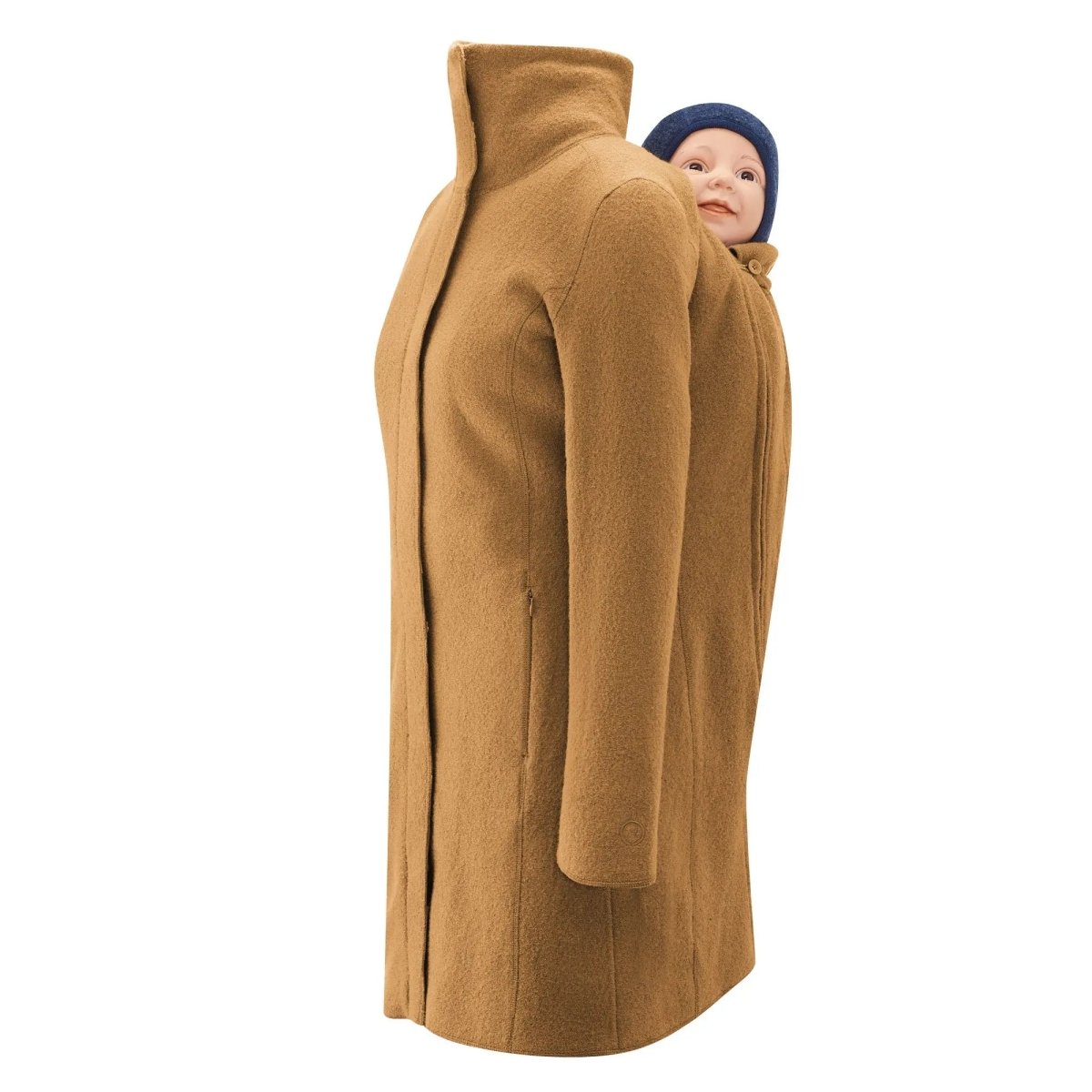 Mamalila Oslo Camel Maternity and Babywearing Wool Coat Babywearing Outerwear