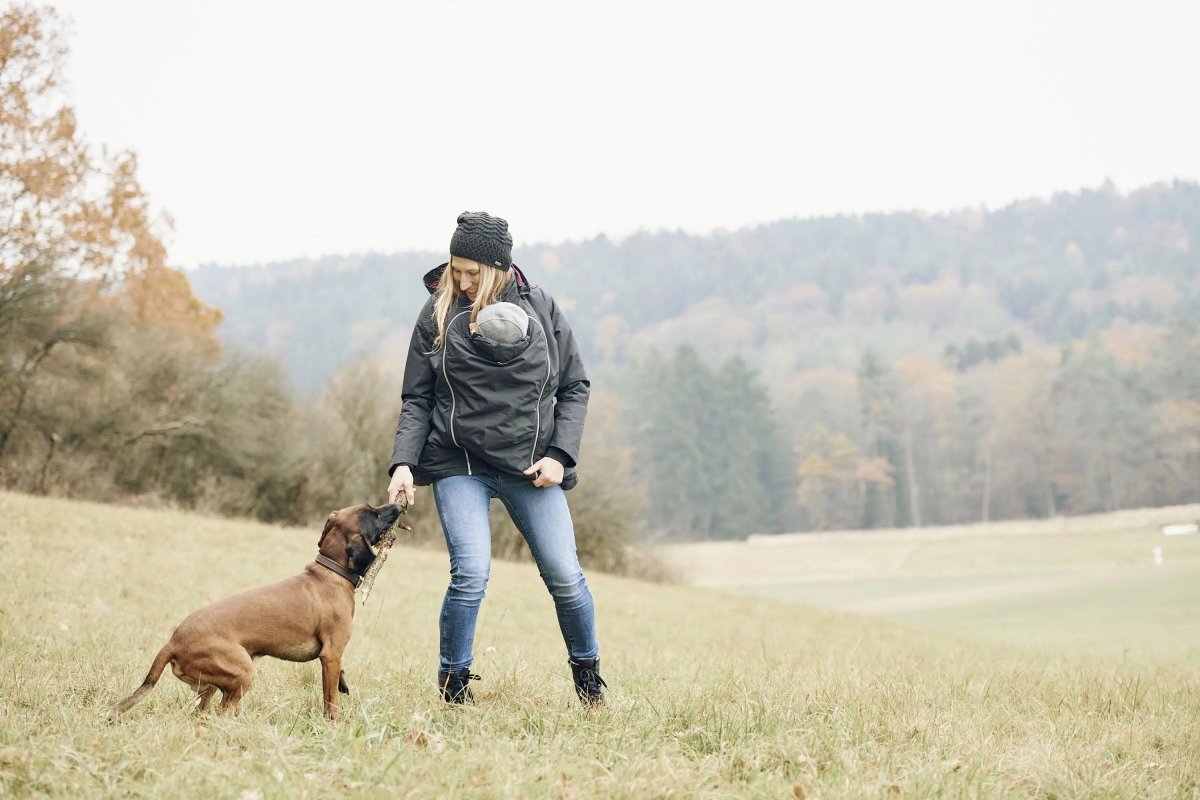 Mamalila Winterfriend Black with Berry Maternity and Babywearing Jacket