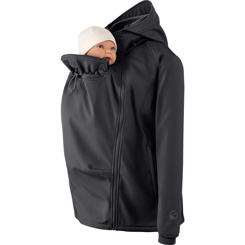 Mamalila Allrounder Fit Black Softshell Maternity and Babywearing Jacket Mamalila at Little Zen One