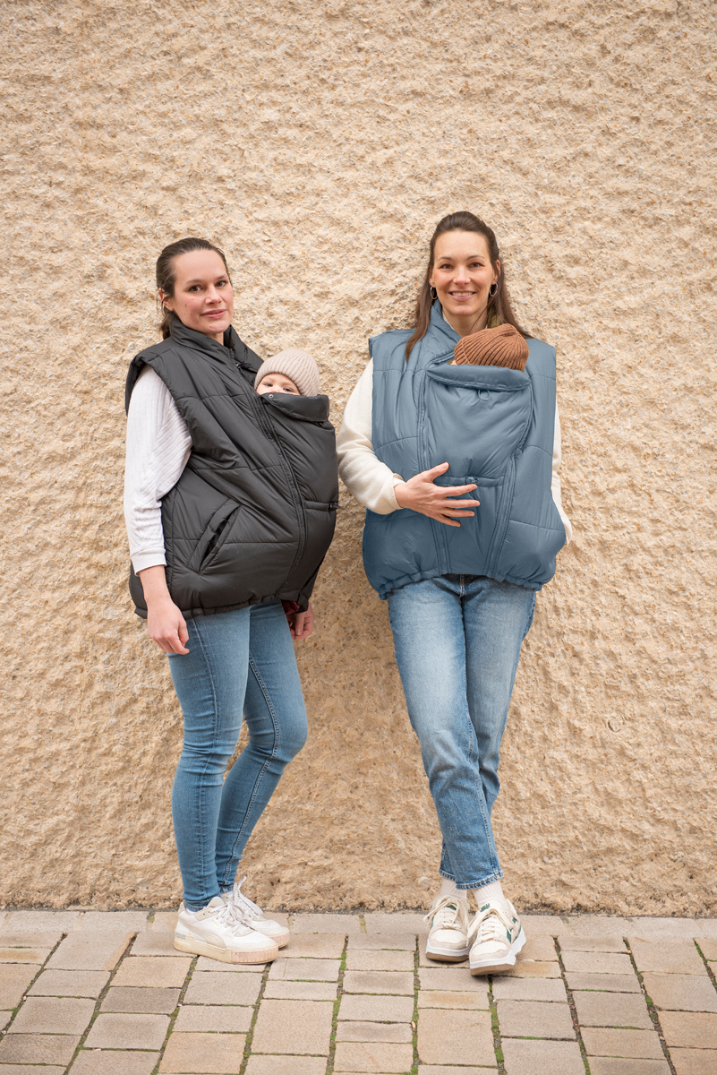 Mamalila Stockholm Steel Blue Unisex Babywearing Vest Mamalila at Little Zen One