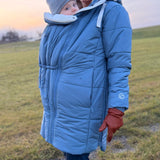 Mamalila Copenhagen Steel Blue Winter Maternity and Babywearing Coat Mamalila at Little Zen One