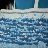 Misty Mountains Indigo Eco Tote Bag by Oscha Bags