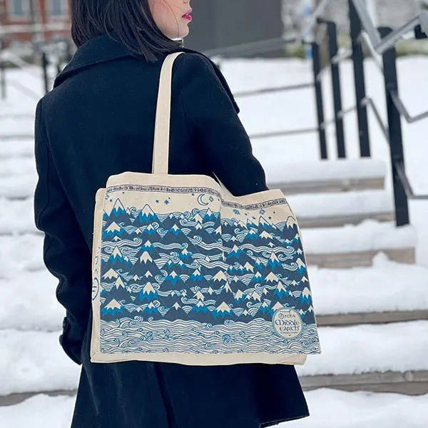 Misty Mountains Indigo Eco Tote Bag by Oscha - BagsLittle Zen One111122228