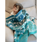 Misty Mountains Moonlit Brushed Cotton Blanket by Oscha Home Hobby