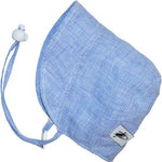 Navy Check Linen Infant and Toddler Upf50 Sun Protection Bonnet Baby Carrier
