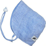 Navy Check Linen Infant and Toddler Upf50 Sun Protection Bonnet Baby Carrier