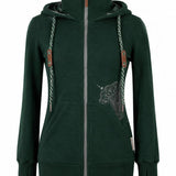Angel Wings Babywearing Hoodie Bottle Green