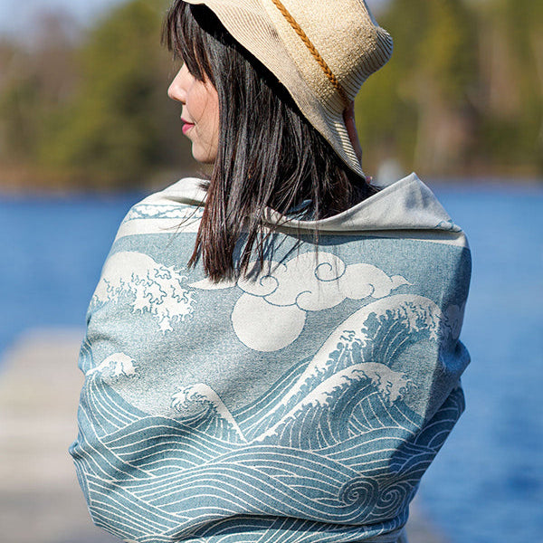 Okinami Kaio Shawl by Oscha Oscha at Little Zen One