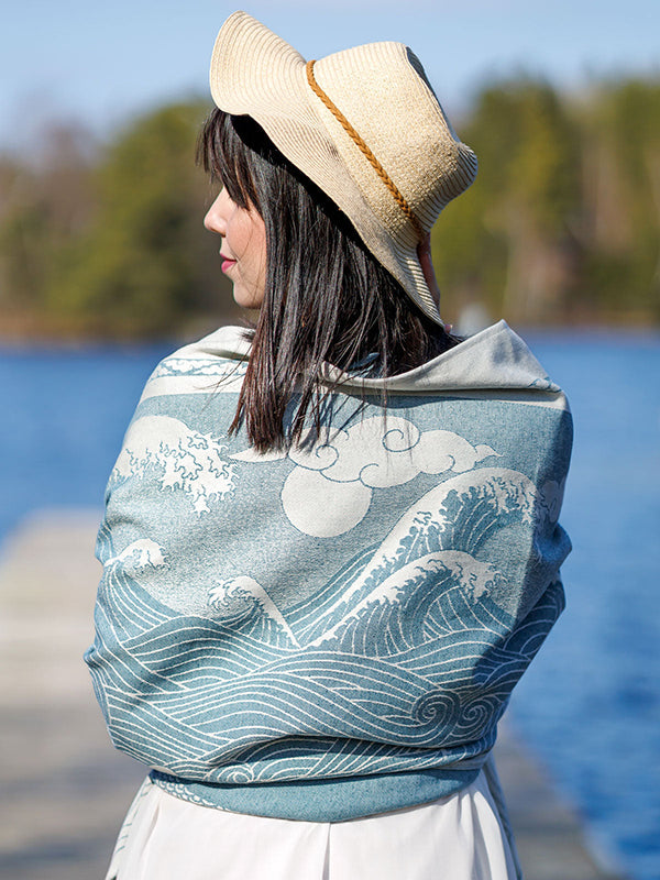 Okinami Kaio Shawl by Oscha Oscha at Little Zen One