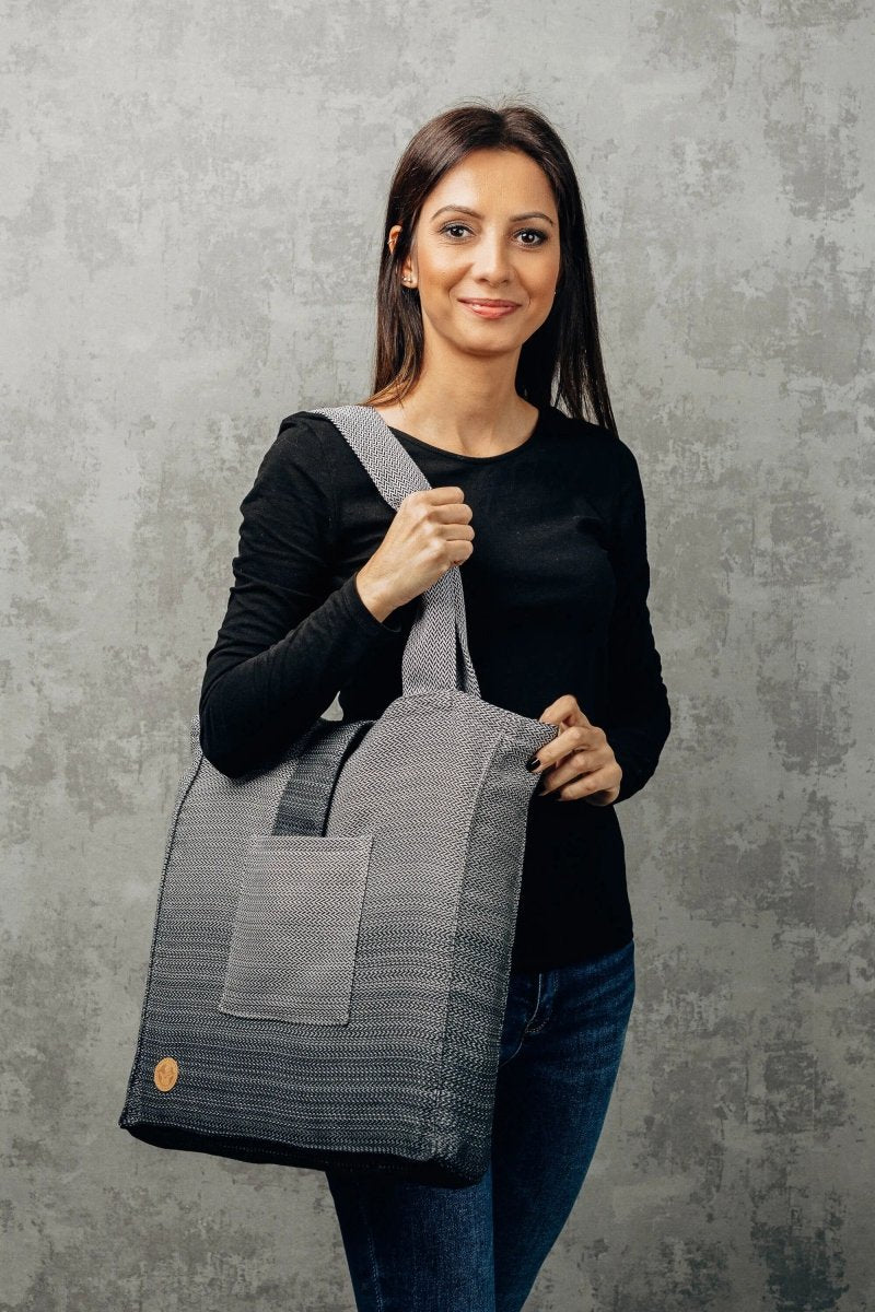 Ombre Grey Shoulder Bag by LennyLamb Bags