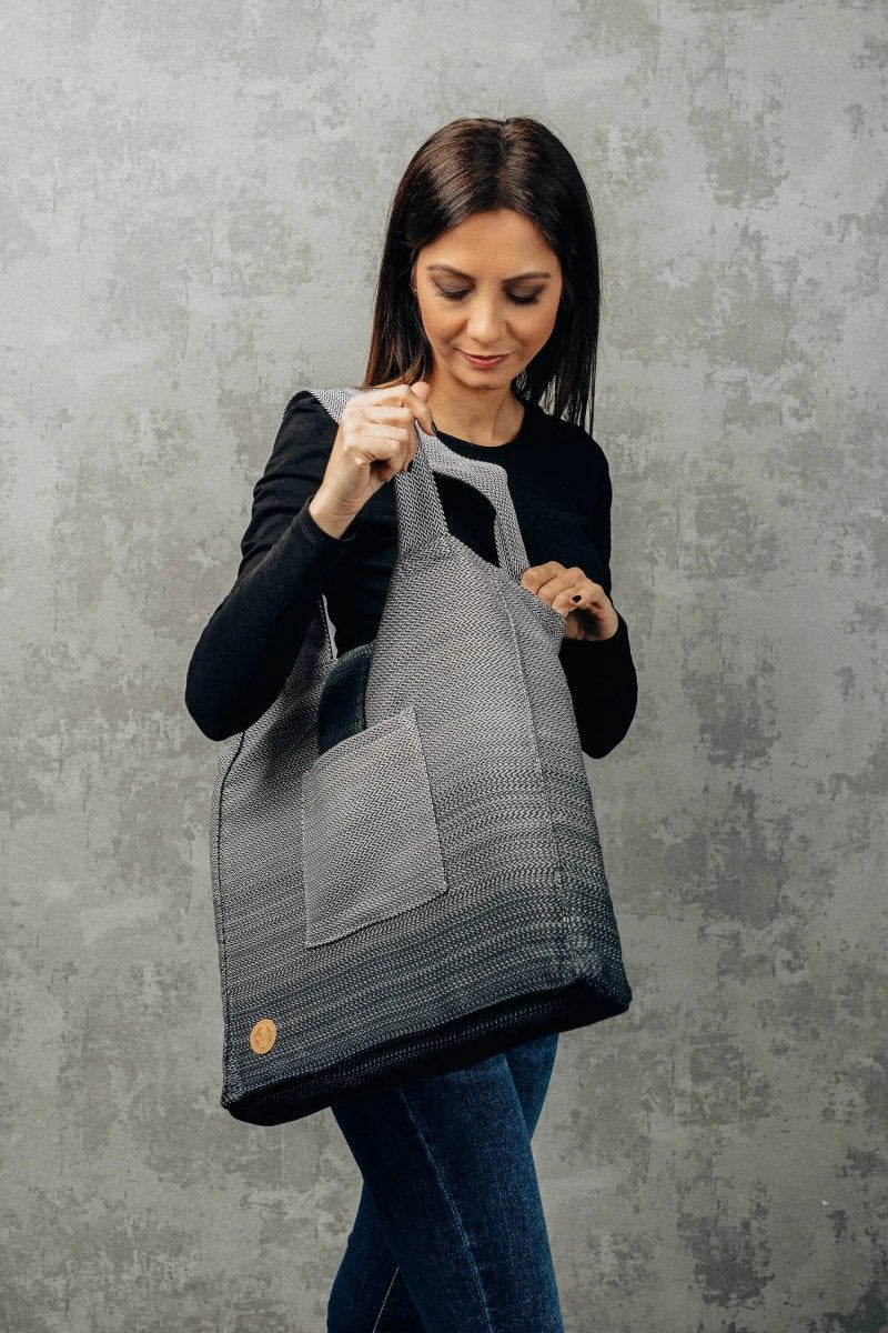 Ombre Grey Shoulder Bag by LennyLamb Bags