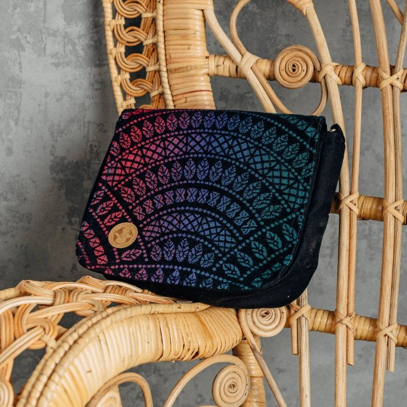Peacocks Tail Black Opal 2 in 1 City Bag by LennyLamb Bags