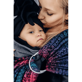 Peacocks Tail Black Opal Ring Sling